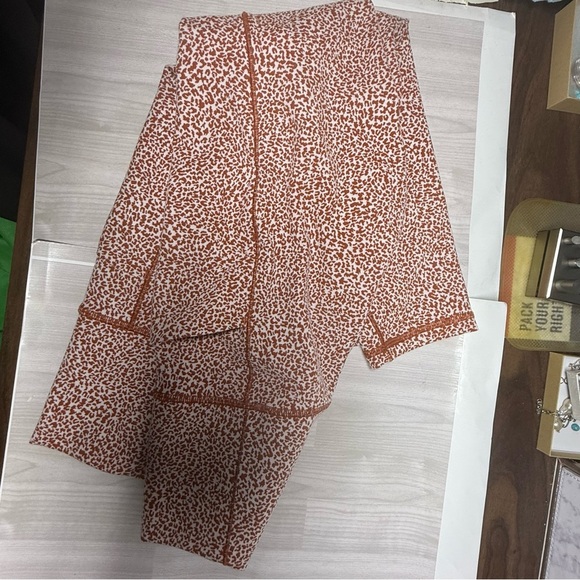 Athleta Brown and White High-Performance Leggings - Picture 3 of 4